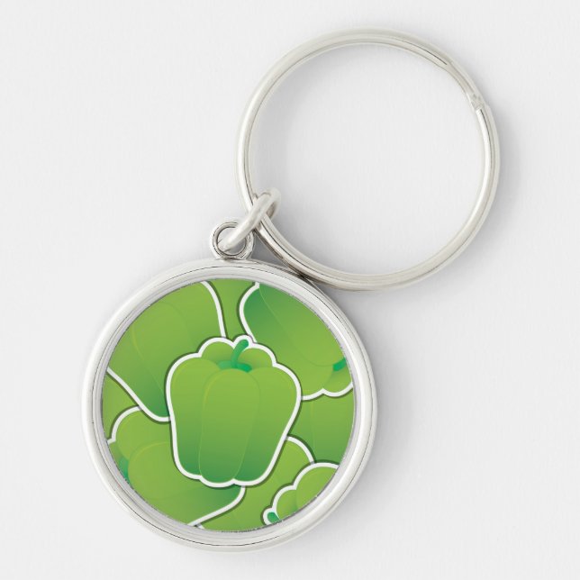 Funky green pepper keychain (Front)