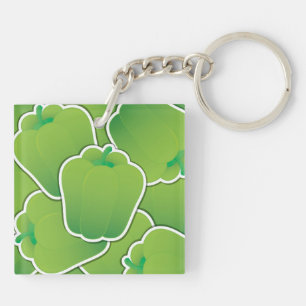 Funky green pepper keychain