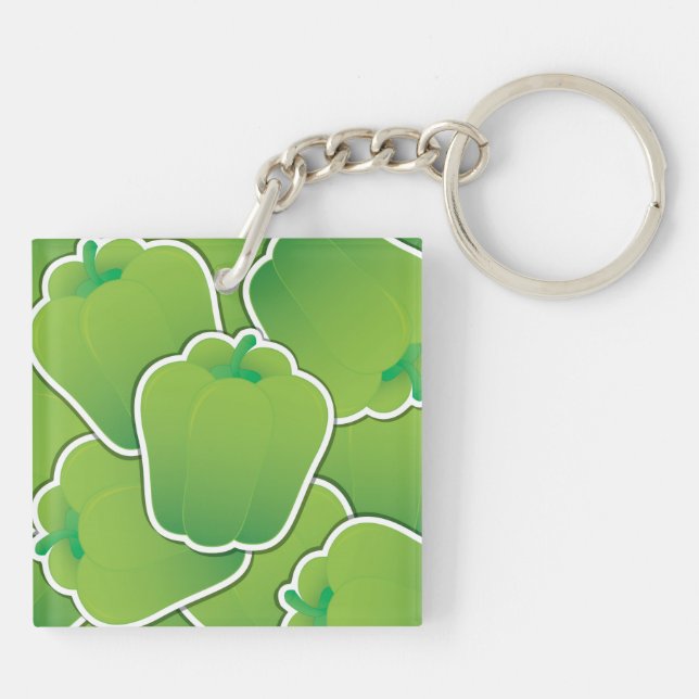 Funky green pepper keychain (Back)