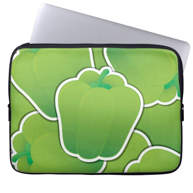 Funky green pepper laptop sleeve (Front)