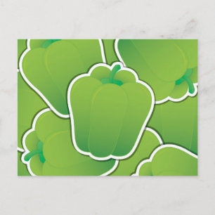 Funky green pepper postcard