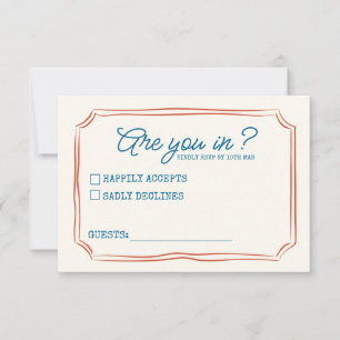 Funky Green Pink  Red Funky RSVP  Card