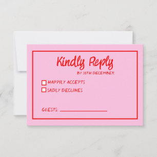 Funky Green Pink  Red Scribble RSVP 