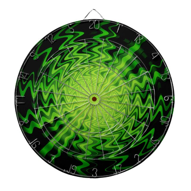 funky green wave light stripes abstract dartboard (Front)