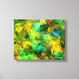 Funky Greens Modern Abstract Design Canvas Print