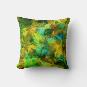 Funky Greens Modern Abstract Design Throw Pillow