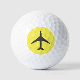 Funky Grey Plane Airplane Pilot Aviation Golf Balls