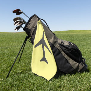 Funky Grey Plane Airplane Pilot Aviation Golf Towel