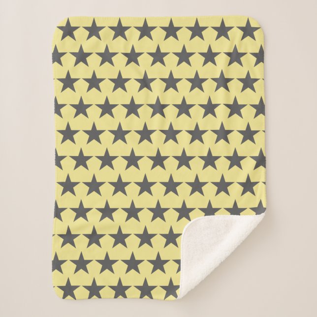 Funky Grey Star Stars Pattern Power Blanket (Front)