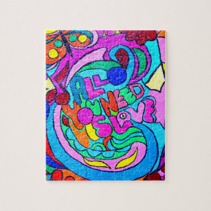 funky groovy colourful hippie puzzle
