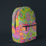 Funky Groovy Geometric Mathematical Fractal Tree  Printed Backpack<br><div class="desc">This eccentric bohemian trippy eclectic groovy mathematical boho hippie geometric psychedelic funky vivid bright bold vibrant grungy colourful rainbow branching fractal tree acid trip abstract digital art was created with Fraksl</div>