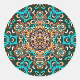 Funky Groovy Mandala Classic Round Sticker