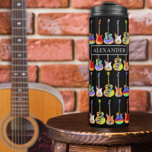 Funky Guitar Pattern personalized Thermal Tumbler