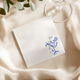 funky Hand Drawn Golf Ball Doodle Wedding Napkins