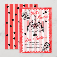 Funky Hand drawn Pizza Engagement Party
