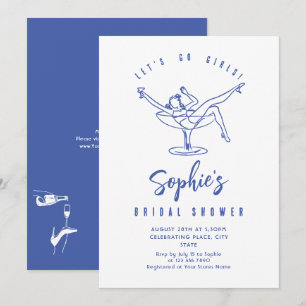 Funky Hand Drawn Scribble Retro Bridal Shower Invitation
