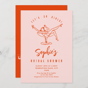 Funky Hand Drawn Scribble Retro Bridal Shower Invitation