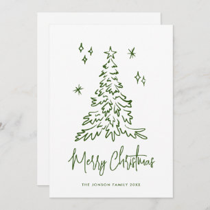 Funky Hand Drawn Scribble Retro Christmas Holiday Card