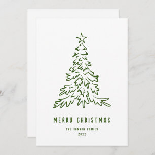 Funky Hand Drawn Scribble Retro Christmas Holiday Card