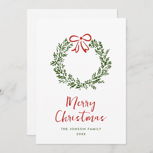 Funky Hand Drawn Scribble Retro Christmas Holiday Card (Front/Back)