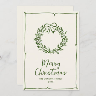 Funky Hand Drawn Scribble Retro Christmas Holiday Card