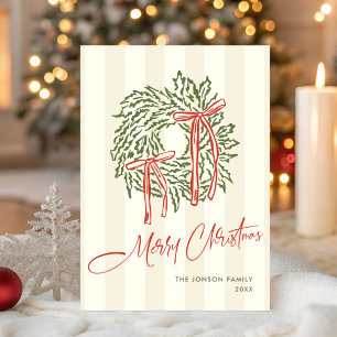 Funky Hand Drawn Scribble Retro Christmas Holiday Card
