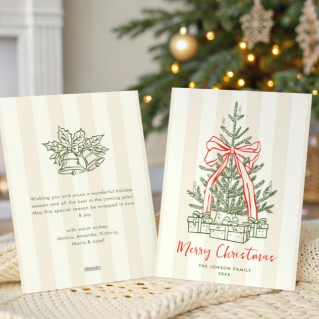 Funky Hand Drawn Scribble Retro Christmas Holiday Card (Creator Uploaded)