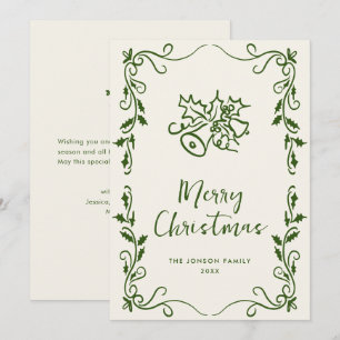 Funky Hand Drawn Scribble Retro Christmas Holiday Card