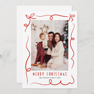 Funky Hand Drawn Scribble Retro Christmas Photo Holiday Card