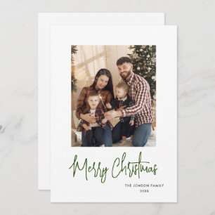 Funky Hand Drawn Scribble Retro Christmas Photo Holiday Card