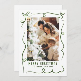 Funky Hand Drawn Scribble Retro Christmas Photo Holiday Card