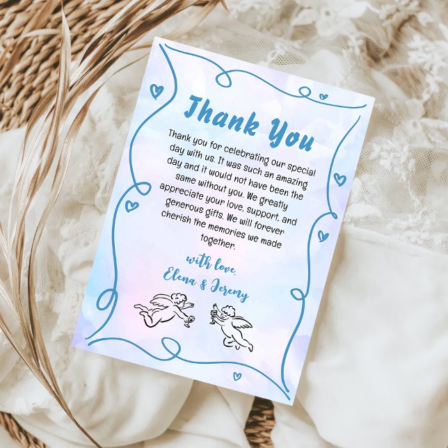 Funky Hand Drawn Wedding Thank You Card (Creator Uploaded)