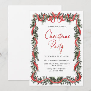 Funky Hand Drawn Whimsical Christmas Holiday Party Invitation