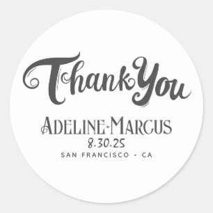 Funky Handwritten Rehearsal Dinner Thank You Classic Round Sticker