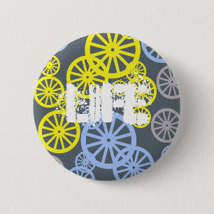 Funky Happy Wheel Circle Pattern Product 2 Inch Round Button