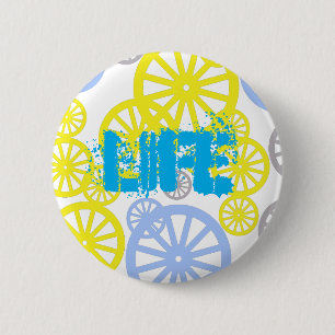 Funky Happy Wheel Circle Pattern Product 2 Inch Round Button
