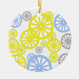 Funky Happy Wheel Circle Pattern Product Ceramic Ornament