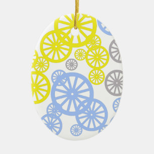 Funky Happy Wheel Circle Pattern Product Ceramic Ornament