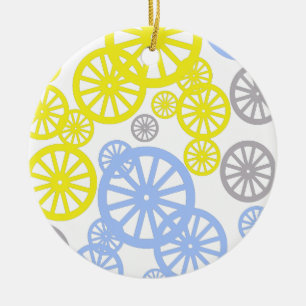 Funky Happy Wheel Circle Pattern Product Ceramic Ornament