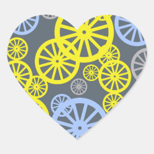 Funky Happy Wheel Circle Pattern Product Heart Sticker