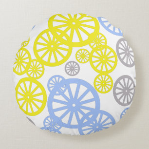 Funky Happy Wheel Circle Pattern Product Round Pillow