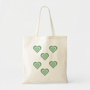 Funky Heart 2000s Y2K 90s Retro Green Tote Bag