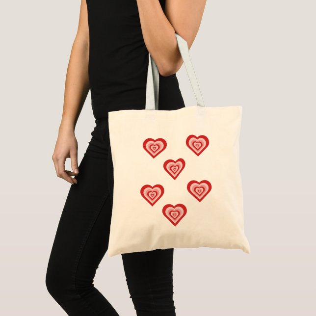 Funky Heart 2000s Y2K 90s Sac fourre-tout rouge ré (Devant (produit))