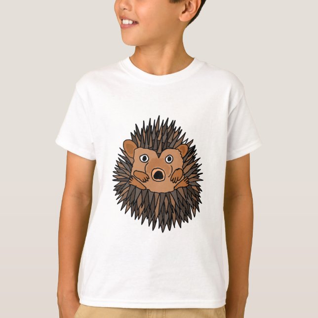 Funky Hedgehog Art Design T-Shirt (Front)