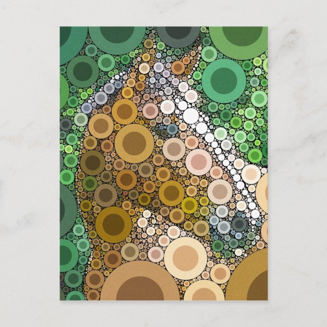 Funky Horse Circles Bubbles Modern Art Postcard (Front)