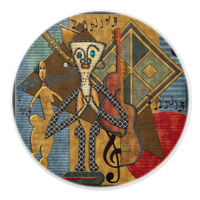 Funky Hot Jazz  Ceramic Knob (Front)