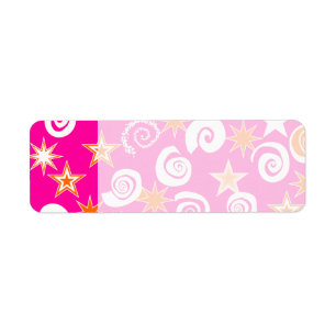 Funky Hot Pink Orange Stars Swirls Fun Pattern