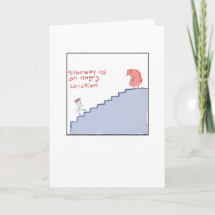 Funky Illustrated Angry Chicken Card