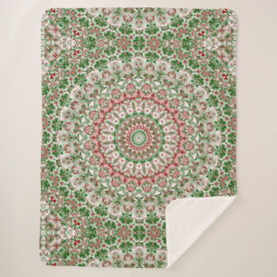 Funky Intricate Eclectic Boho Hippie Xmas Mandala Sherpa Blanket