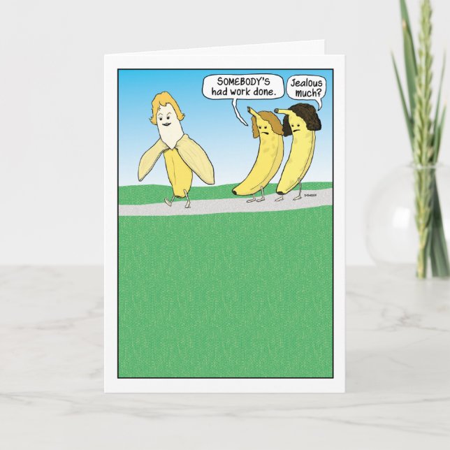 Funky Jealous Banana carte d'anniversaire (Devant)
